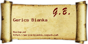 Gerics Bianka névjegykártya
